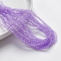 Gefacetteerde 3mm paarse bicone kristalglas kralen voor DIY sieraden en armbanden - Lichtpaars (3mm/Ongeveer 40cm Lengte)