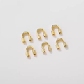 Set van zes 14K vergulde U-vormige draadbeschermers voor het maken van sieraden en herstel - 4x5mm / U-vormige gesp / 14K Goud