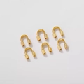 Set van 6 goudgevulde U-vormige draadbeschermers voor DIY-sieraden maken - 4x5mm / U-vormige gesp / 18K Goud