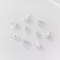 Silberne 14K Gold gefüllte U-förmige Crimpperlen für die DIY-Schmuckherstellung - Doppelschleifen-Klappschale / Silber