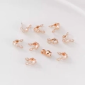 14K Roségold gefüllte U-förmige Quetschperlenabdeckungen für Armbänder und Halsketten - Doppelschleifen-Klappschale / Roségold