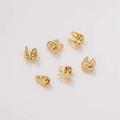 Sechs polierte 14K goldgefüllte U-förmige Quetschperlen für handgefertigte Schmuckverschlüsse - 1.5mm Perlenkappe / 18K Gold