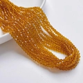 Snoer van gefacetteerde 3mm barnsteen kristalglas kralen voor DIY sieraden maken - Aardgeel (3mm/Ongeveer 40cm Lengte)