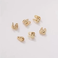 6 Stück 14K vergoldete U-förmige Crimp-Perlenabdeckungen für DIY Schmuckherstellung - 1.5mm Perlenkappe / 14K Gold