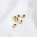 6 pieces of 14K gold filled spacer beads with silicone stoppers for DIY jewelry making - 6mm (1 Piece) / 14K Light Gold Color (Flat Stopper Bead)