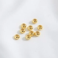 Polished 14K gold plated silicone stopper beads for DIY jewelry making and bracelets - 6mm (1 Piece) / 18K Real Gold Color (Flat Stopper Bead)
