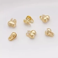 Sechser-Set 14K goldgefüllte Klappkapseln und Knotenabdeckungen für DIY-Schmuck - 3.2mm Perlenkappe / 14K Gold