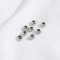 Silver 14K gold-filled slider beads with silicone core for DIY jewelry making - 6mm (1 Piece) / White Gold Color (Flat Stopper Bead)