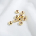 Golden 14K gold-filled silicone positioning beads for DIY jewelry bracelet making - 8mm (1 Piece) / 14K Light Gold Color (Flat Stopper Bead)