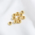 Golden flat round spacer beads with large hole for DIY jewelry making and bracelets - 8mm (1 Piece) / 18K Real Gold Color (Flat Stopper Bead)