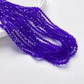 3mm gefacetteerde glazen ruitkralen in dieppaars koningsblauw voor DIY-sieraden - Donkerblauw (3mm/Ongeveer 40cm Lengte)