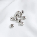 Flat round 14K gold-filled silver beads for DIY bracelets with polished mirror finish - 8mm (1 Piece) / White Gold Color (Flat Stopper Bead)