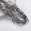 3mm donkergrijze bicone kristalglas kralen met metaalglans voor DIY sieraden maken - Geplateerd Zwart Zilver (3mm/Ongeveer 40cm Lengte)