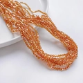 3mm amberkleurige kristalglas kralen met ruitvormig geslepen voor DIY sieraden maken - Geplateerd Champagne Rood (3mm/Ongeveer 40cm Lengte)