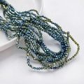 3mm dubbelkegel geslepen glaskralen in metallic blauw en goud voor DIY-sieraden - Geplateerd Blauwgroen (3mm/Ongeveer 40cm Lengte)