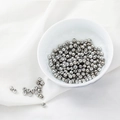 Polished silver DIY stopper beads with silicone slide core for jewelry making - 3mm (1 Piece) / White Gold Color (Stopper Bead Without Loop)