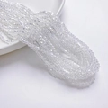 Snoer van 3mm transparante ruitvormige kristalglas kralen met precisie facetgeslepen - AB Kristal Wit (3mm/Ongeveer 40cm Lengte)