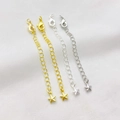 14K goud gevulde verlengkettingen met sterhangers en karabijnsluitingen voor DIY sieraden - Ster Verlengketting met Sluiting / Witgoud