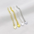 14K vergulde hart verlengkettingen voor DIY sieraden maken in diverse metaalkleuren - Gladde Hart Verlengketting / Witgoud