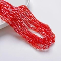 Strengen van 3mm gefacetteerde helderrode kristallen kralen voor DIY sieraden maken - AB Rood (3mm/Ongeveer 40cm Lengte)