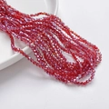 Levendige rode 3mm bicone kristalglazen kralen met facetgeslepen voor DIY-sieraden - AB Donkerrood (3mm/Ongeveer 40cm Lengte)