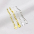 Vierer-Set 14K Herz-Verlängerungsketten in Gold und Silber für DIY-Schmuck aus 925er Silber - 925 Herz-Verlängerungskette / Weißgold