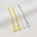 14K gold gefüllte und silberne Verlängerungsketten mit Blumenanhängern für Schmuckherstellung - Blumen-Verlängerungskette / Weißgold