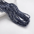 Donkerblauwe gefacetteerde 3mm glaskralen voor doe-het-zelf sieraden maken - AB Zwart Blauw (3mm/Ongeveer 40cm Lengte)