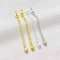 14K Gold gefüllte Verlängerungsketten mit Tulpenanhängern und Karabinern in Gold und Silber - Tulpen-Verlängerungskette mit Verschluss / Weißgold
