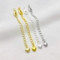 14K Gold gefüllte Verlängerungskette mit Karabinerverschluss und Herzanhänger in vier Farben - 3D Herz-Verlängerungskette mit Verschluss / Weißgold