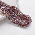 Strengen van 3mm gefacetteerde lavendel glazen kralen met iriserende coating voor DIY sieraden - AB Donkerpaars (3mm/Ongeveer 40cm Lengte)
