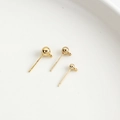 Drie maten 14K vergulde S925 zilveren kogeloorstekers met gesloten ophangoogjes - Horizontale Lus / 3mm / 14K Goud