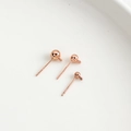 Roségouden S925 sterling zilveren kogeloorstekers met oogje in drie verschillende maten - Horizontale Lus / 3mm / Roségoud