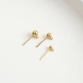 S925 zilveren naald 14K vergulde bolletjes oorknopjes met lussen voor DIY sieraden - Verticale Lus / 3mm / 14K Goud