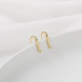 14K gold filled floral pattern ear hook for DIY jewelry making with embossed texture - 14K Gold Filled 5.5x15mm