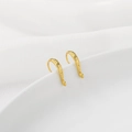 Patterned 14K gold plated earring hooks for DIY jewelry making with embossed texture - 18K Gold Plated 5.5x15mm