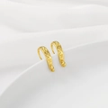 14K gold-filled patterned ear hooks with vintage relief for DIY jewelry making - 18K Gold Plated 6x18.3mm