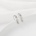 Patterned 14K gold filled silver earring hooks with filigree design for DIY jewelry - White Gold Plated 6x18.3mm