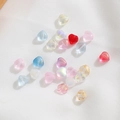 Colorful heart-shaped Czech glass beads with gold foil and AB coating for DIY jewelry - Mixed Colors Heart / 6mm (10 Pieces Pack)