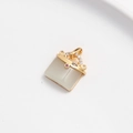 14K goud gevulde handtas hanger met opaalsteen en zirkoon voor doe-het-zelf sieraden - Handtas Hanger