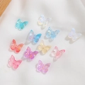 Translucent butterfly glass beads for DIY jewelry with sparkling gold foil inclusions - Mixed Color Butterfly / 10mm (10 Pieces/Pack)