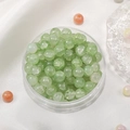 8mm green cracked glass beads with ice flower texture for DIY jewelry making - Green