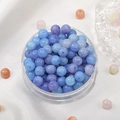 8mm ice cracked glass beads in blue and purple shades for DIY bracelet making - Blue