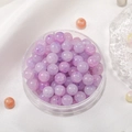 8mm purple cracked glass round beads in a storage box for DIY jewelry making - Lavender