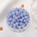 8mm light blue crackle glass beads for DIY jewelry making in a transparent box - Light Blue