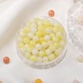 8mm yellow and white cracked glass beads for DIY jewelry making in clear storage case - Pale Yellow Gradient