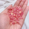 Pink heart-shaped Czech glass beads with gold foil inclusions for DIY jewelry making - Pink Gold