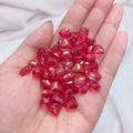 8mm hot pink heart Czech glass beads with gold glitter for DIY jewelry making - Pearlescent Mermaid Color