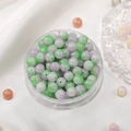 8mm purple and green gradient cracked glass beads in round plastic storage box - Purple-Green Gradient