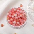 Pink ice crackle glass beads 8mm round loose beads for DIY jewelry making sets - Orange-Red Gradient